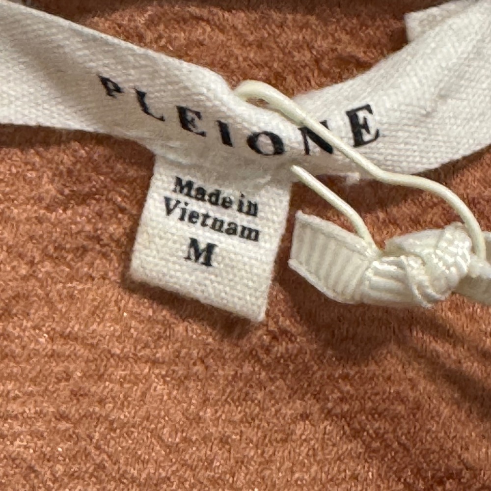 NWT Pleione Size M Rust Textured Blouse V-Neck Boho 70s Festival Western Peasant - Picture 7 of 9